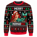 Christmas Mermaid Ugly Sweater Ln, Fantasy Holiday Gift For Ocean Lovers