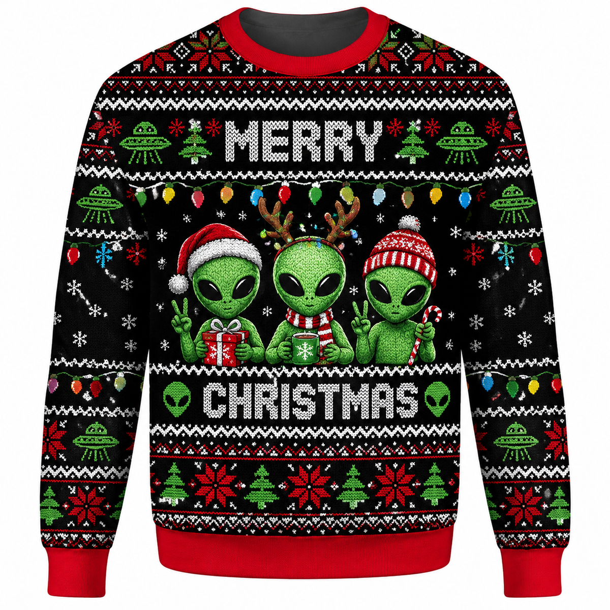 Christmas Alien Ugly Sweater Ln, Funny Extraterrestrial Holiday Gift
