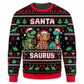 Christmas Dinosaur Ugly Sweater Ln, Funny Prehistoric Holiday Gift