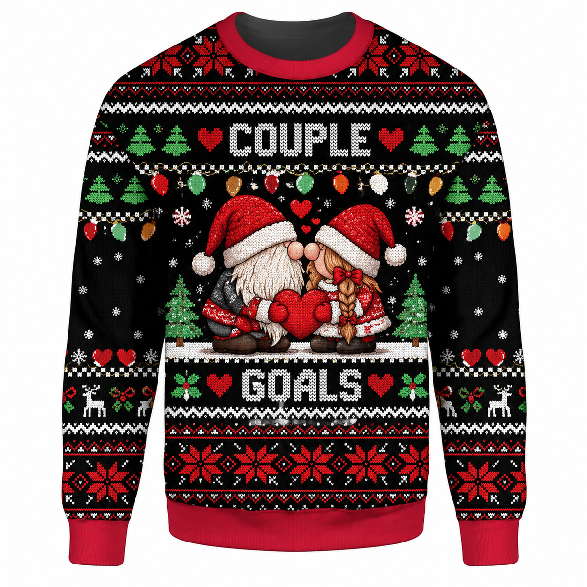 Couples Christmas Ugly Sweater Ln, Matching Romantic Holiday Gift