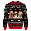 Christmas Dog Dad Ugly Sweater Ln, Funny Canine Lover Holiday Gift