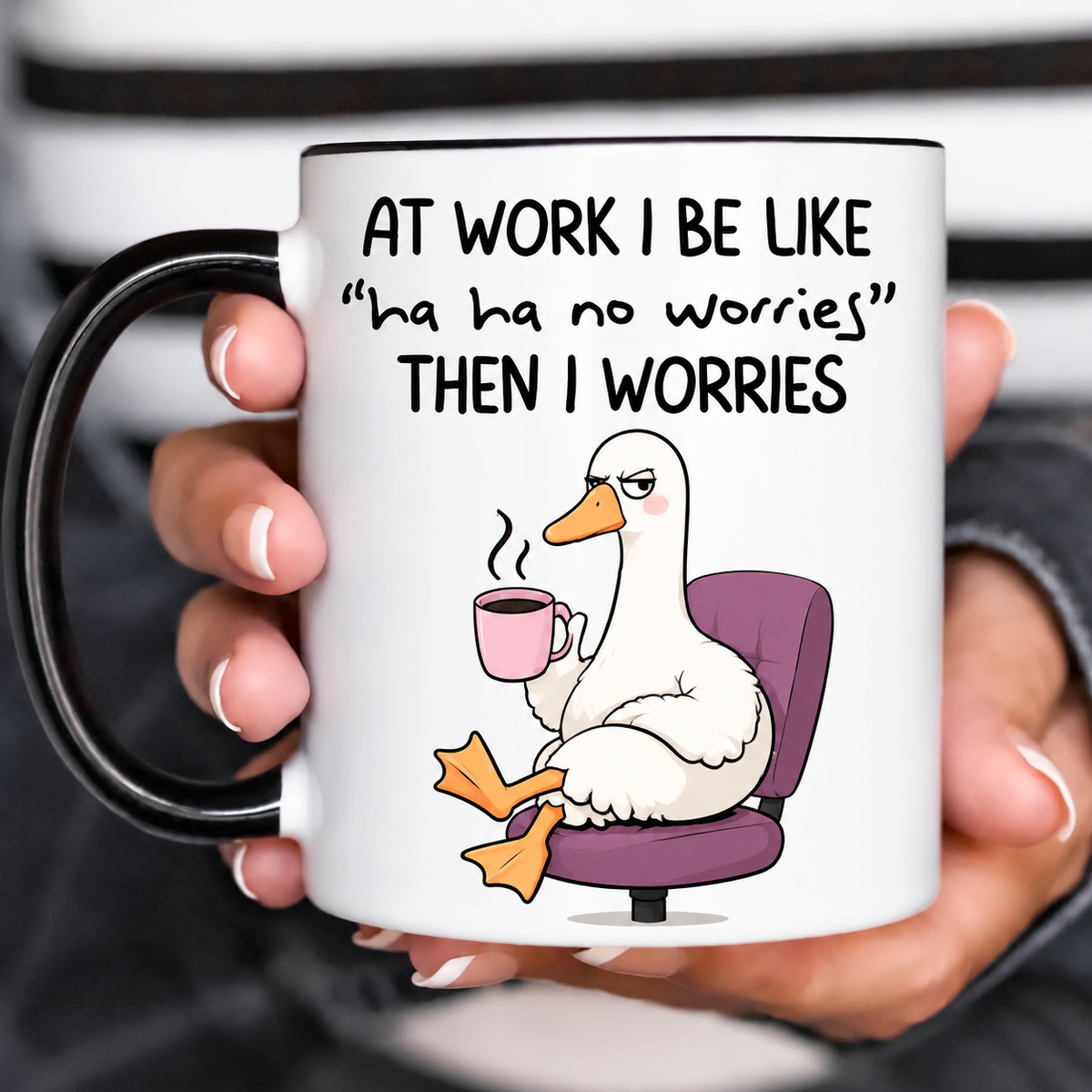 Funny Accent Mug, Grumpy Goose Ceramic Coffee Drinkware for Kitchen Office Decor