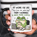 Funny Accent Mug, Coffee Addicted Frog Ceramic Drinkware for Kitchen Decor