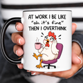 Funny Accent Mug, Dramatic Chicken Ceramic Coffee Drinkware for Kitchen Office Decor