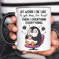 Funny Accent Mug, Socially Awkward Penguin Ceramic Coffee Drinkware for Desk Decor
