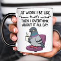 Funny Accent Mug, Suspicious Pigeon Ceramic Coffee Drinkware for Kitchen Desk Decor