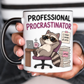 Funny Acent Mug Ln, Professional Procrastinator, Ceramic Cup for Deadline Humor and Coworker Gifts