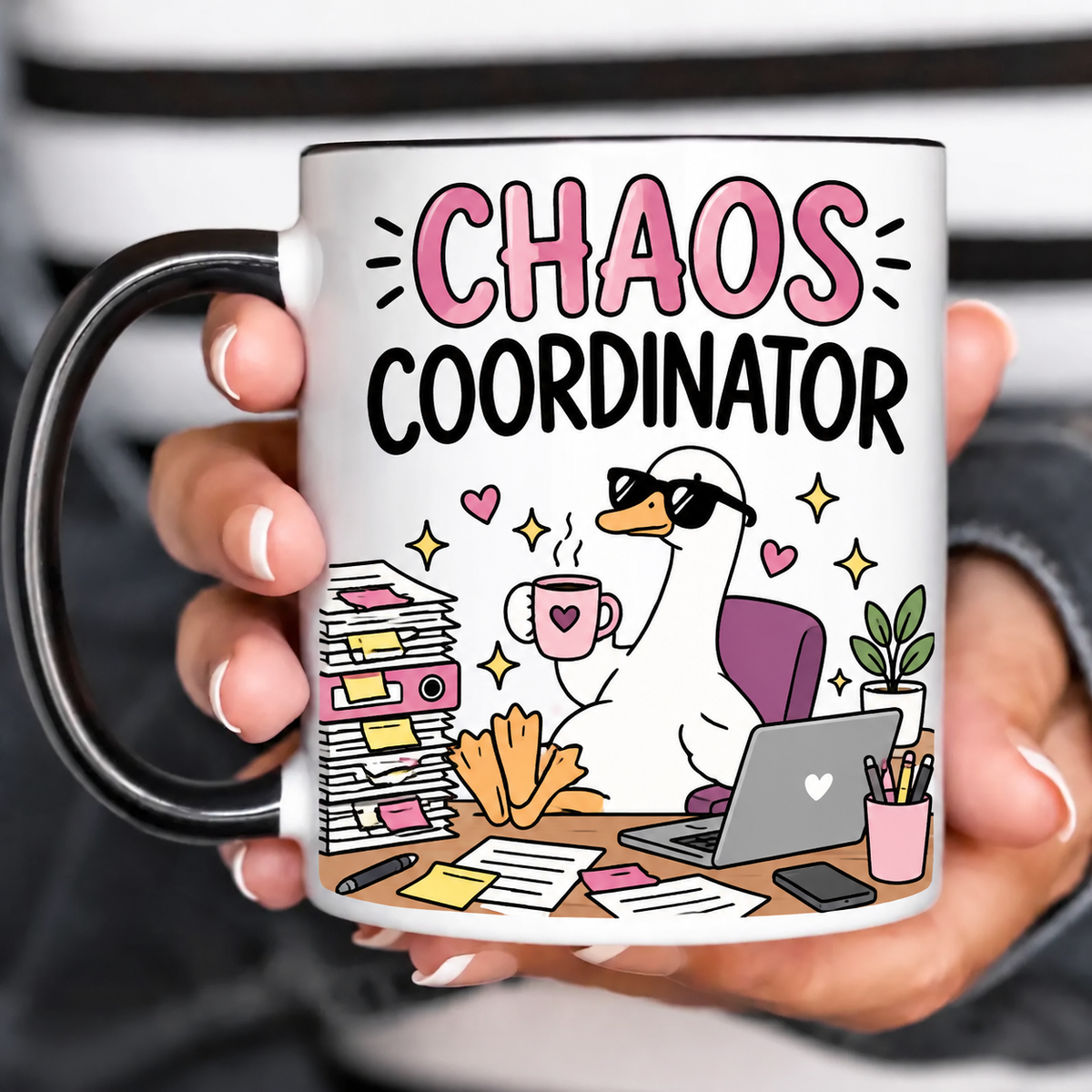 Funny Acent Mug Ln, Chaos Coordinator, Ceramic Cup for Multitaskers and Team Leader Gifts