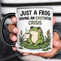 Funny Acent Mug Ln, Existential Frog Crisis Ceramic Drinkware For Home Decor