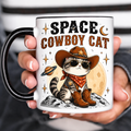 Funny Acent Mug Ln, Space Cowboy Cat Ceramic Drinkware For Cosmic Desk Decor