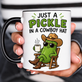 Pickle Cowboy Hat Funny Acent Mug Ln, Ceramic Drinkware For Kitchen Decor