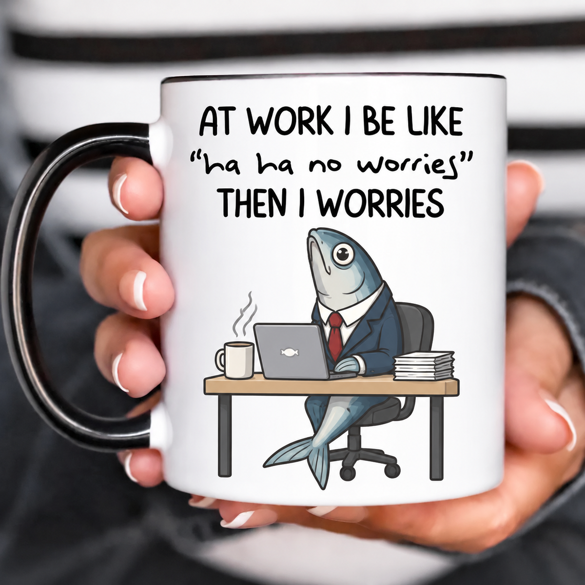 Sardine Business Suit Funny Acent Mug Ln, Ceramic Office Humor Drinkware