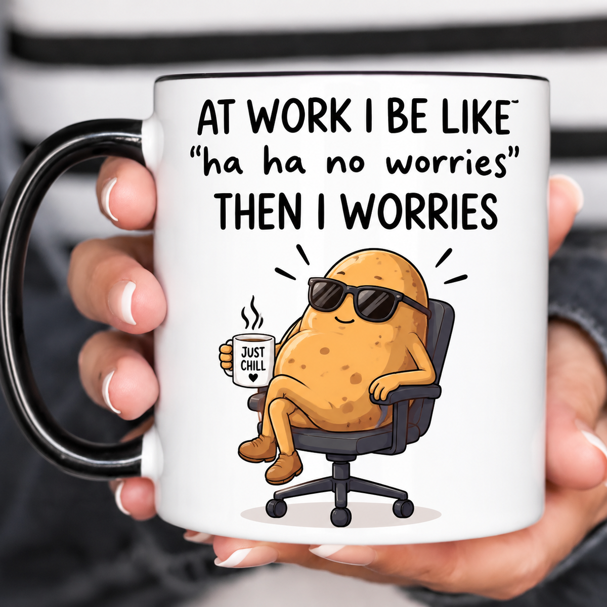 Potato Sunglasses Funny Acent Mug Ln, Ceramic Drinkware For Quirky Home Decor