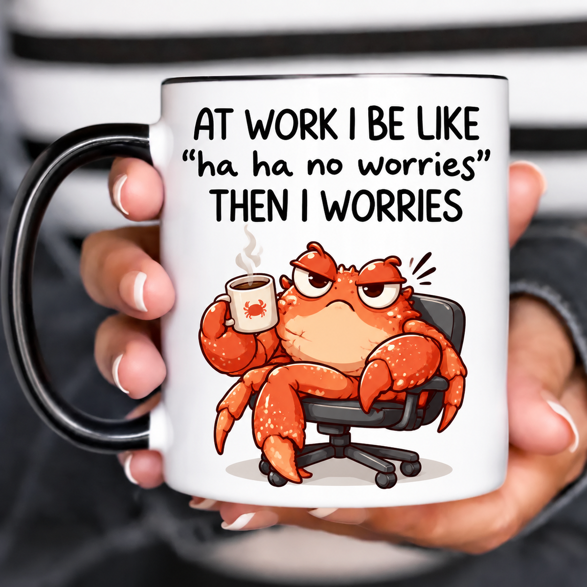 Attitude Crab Funny Acent Mug Ln, Ceramic Sarcastic Coastal Humor Drinkware