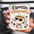 Funny Acent Mug Ln, Espresso Yourself Ceramic Coffee Drinkware Gift