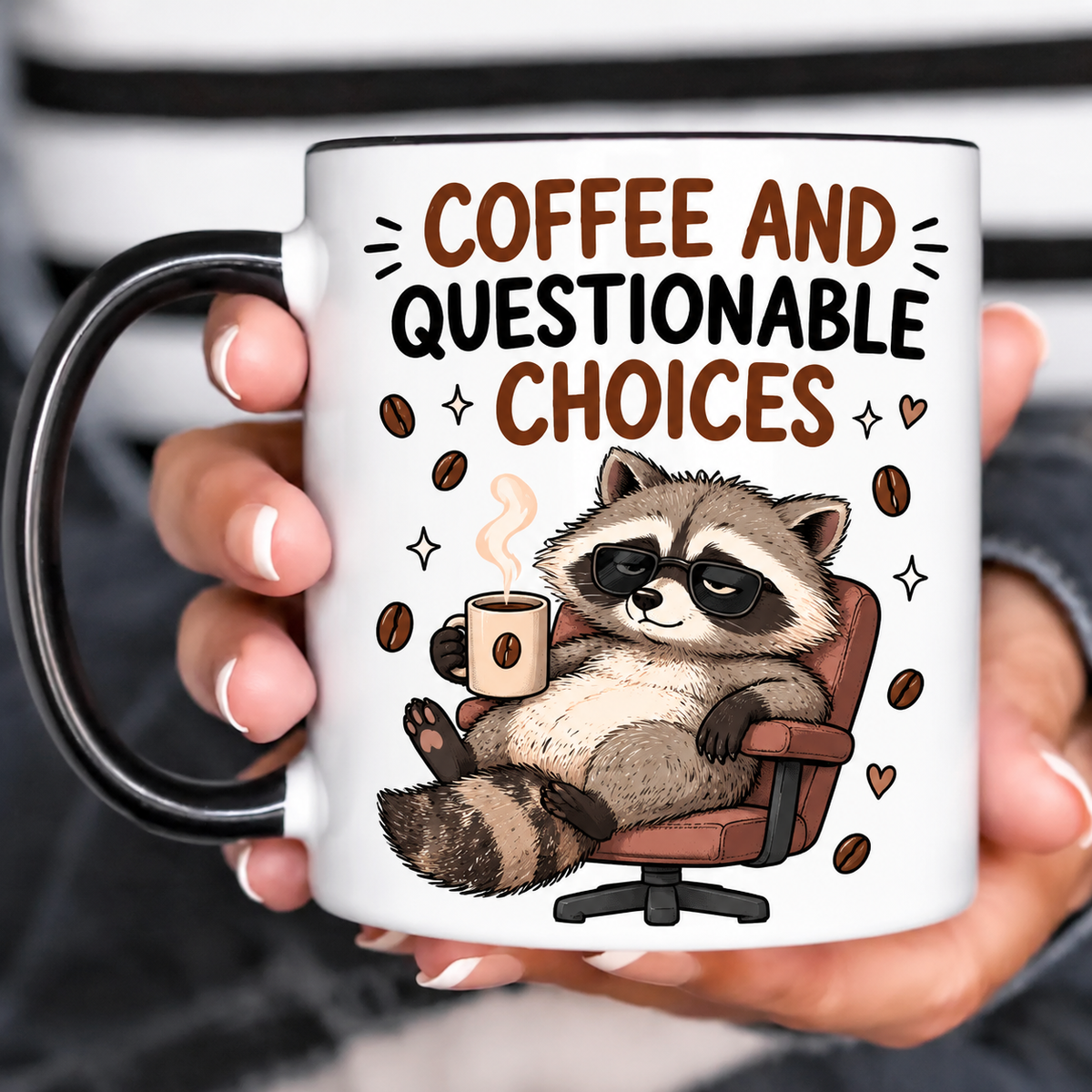 Funny Acent Mug Ln, Coffee and Questionable Choices Ceramic Drinkware