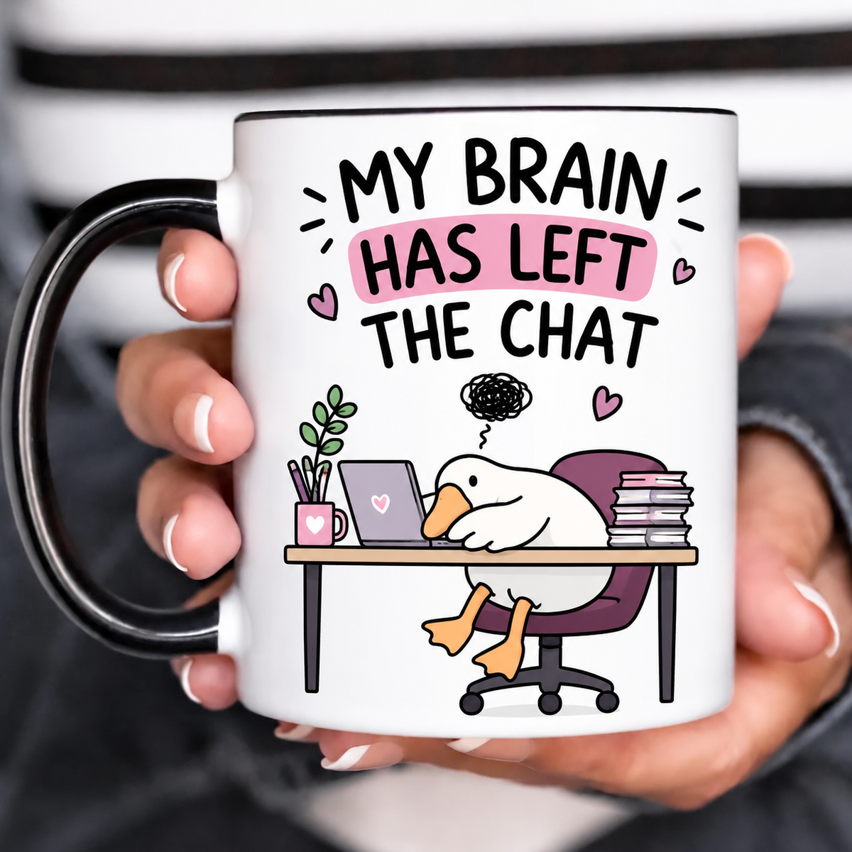Funny Acent Mug Ln, My Brain Has Left the Chat Ceramic Drinkware
