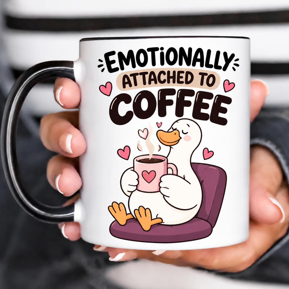 Funny Acent Mug Ln, Emotionally Attached to Coffee Ceramic Drinkware