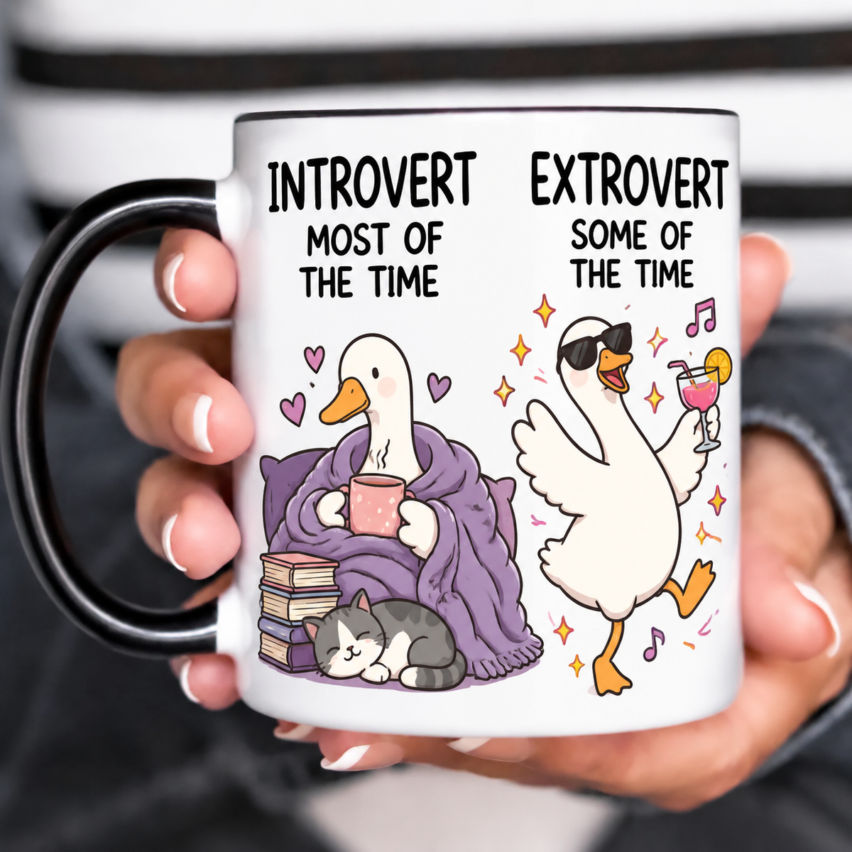 Funny Acent Mug Ln, Introvert With Extrovert Moments Ceramic Drinkware