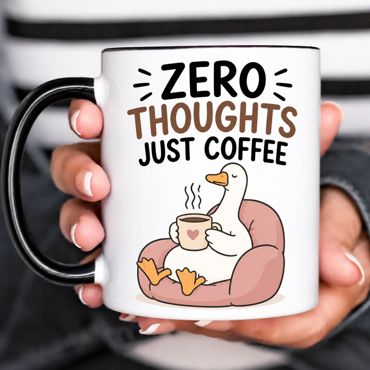 Funny Acent Mug Ln, Zero Thoughts Just Coffee Ceramic Drinkware