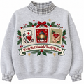 Hospice Nurse It's The Most Wonderful Time Of The Year HG AI Gingham Mock Neck Sweatshirt, Embroidered Christmas Stam