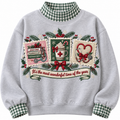 Medical Student It's The Most Wonderful Time Of The Year HG AI Gingham Mock Neck Sweatshirt, Embroidered Christmas Stam