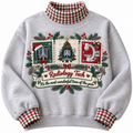 Radiology Tech It's The Most Wonderful Time Of The Year HG AI Gingham Mock Neck Sweatshirt, Embroidered Christmas Stam