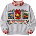 Construction Worker It's The Most Wonderful Time Of The Year HG AI Gingham Mock Neck Sweatshirt, Embroidered Christmas