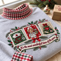 Nurse It's The Most Wonderful Time Of The Year HG AI Gingham Mock Neck Sweatshirt, Embroidered Christmas Stam