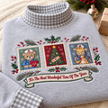 Pediatric Nurse It's The Most Wonderful Time Of The Year HG AI Gingham Mock Neck Sweatshirt, Embroidered Christmas Stam