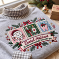 Dental Assistant It's The Most Wonderful Time Of The Year HG AI Gingham Mock Neck Sweatshirt, Embroidered Christmas Stam