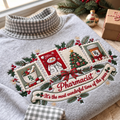 Pharmacist It's The Most Wonderful Time Of The Year HG AI Gingham Mock Neck Sweatshirt, Embroidered Christmas Stam