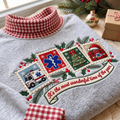 Paramedic It's The Most Wonderful Time Of The Year HG AI Gingham Mock Neck Sweatshirt, Embroidered Christmas Stam
