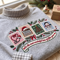 Medical Student It's The Most Wonderful Time Of The Year HG AI Gingham Mock Neck Sweatshirt, Embroidered Christmas Stam