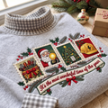 Electrician It's The Most Wonderful Time Of The Year HG AI Gingham Mock Neck Sweatshirt, Embroidered Christmas Stam