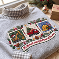 Construction Worker It's The Most Wonderful Time Of The Year HG AI Gingham Mock Neck Sweatshirt, Embroidered Christmas