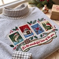 Fishing Boat Captain It's The Most Wonderful Time Of The Year HG AI Gingham Mock Neck Sweatshirt, Embroidered Christmas