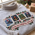 Submarine Crew It's The Most Wonderful Time Of The Year HG AI Gingham Mock Neck Sweatshirt, Embroidered Christmas Stam
