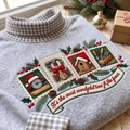 Woodworking It's The Most Wonderful Time Of The Year HG AI Gingham Mock Neck Sweatshirt, Embroidered Christmas Stam