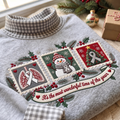 Lung Cancer It's The Most Wonderful Time Of The Year HG AI Gingham Mock Neck Sweatshirt, Embroidered Christmas Stam