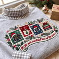 Programmer It's The Most Wonderful Time Of The Year HG AI Gingham Mock Neck Sweatshirt, Embroidered Christmas Stam