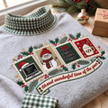 Backend Developer It's The Most Wonderful Time Of The Year HG AI Gingham Mock Neck Sweatshirt, Embroidered Christmas