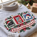 App Developer It's The Most Wonderful Time Of The Year HG AI Gingham Mock Neck Sweatshirt, Embroidered Christmas Stam
