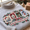 Data Analyst It's The Most Wonderful Time Of The Year HG AI Gingham Mock Neck Sweatshirt, Embroidered Christmas Stam