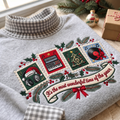 Music Producer It's The Most Wonderful Time Of The Year HG AI Gingham Mock Neck Sweatshirt, Embroidered Christmas Stam