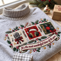 R&B Singer It's The Most Wonderful Time Of The Year HG AI Gingham Mock Neck Sweatshirt, Embroidered Christmas Stam
