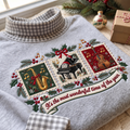 Jazz Musician It's The Most Wonderful Time Of The Year HG AI Gingham Mock Neck Sweatshirt, Embroidered Christmas Stam