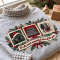 Audio Engineer It's The Most Wonderful Time Of The Year HG AI Gingham Mock Neck Sweatshirt, Embroidered Christmas Stam