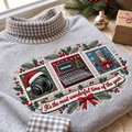 Sound Engineer It's The Most Wonderful Time Of The Year HG AI Gingham Mock Neck Sweatshirt, Embroidered Christmas Stam