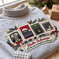 Studio Technician It's The Most Wonderful Time Of The Year HG AI Gingham Mock Neck Sweatshirt, Embroidered Christmas